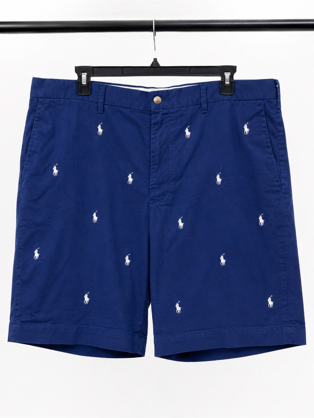 Polo Ralph Lauren Navy Blue Embroidered Pony Stretch Classic Fit Shorts 38